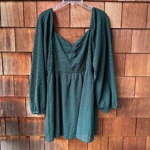 Alter'd State Green Vintage Style Fit & Flare Mini Dress in Women's Large